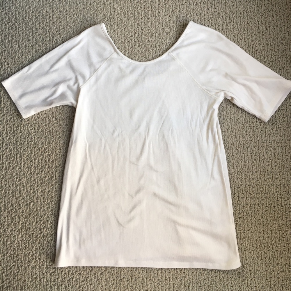 Anthropologie white scoop back ballerina tee